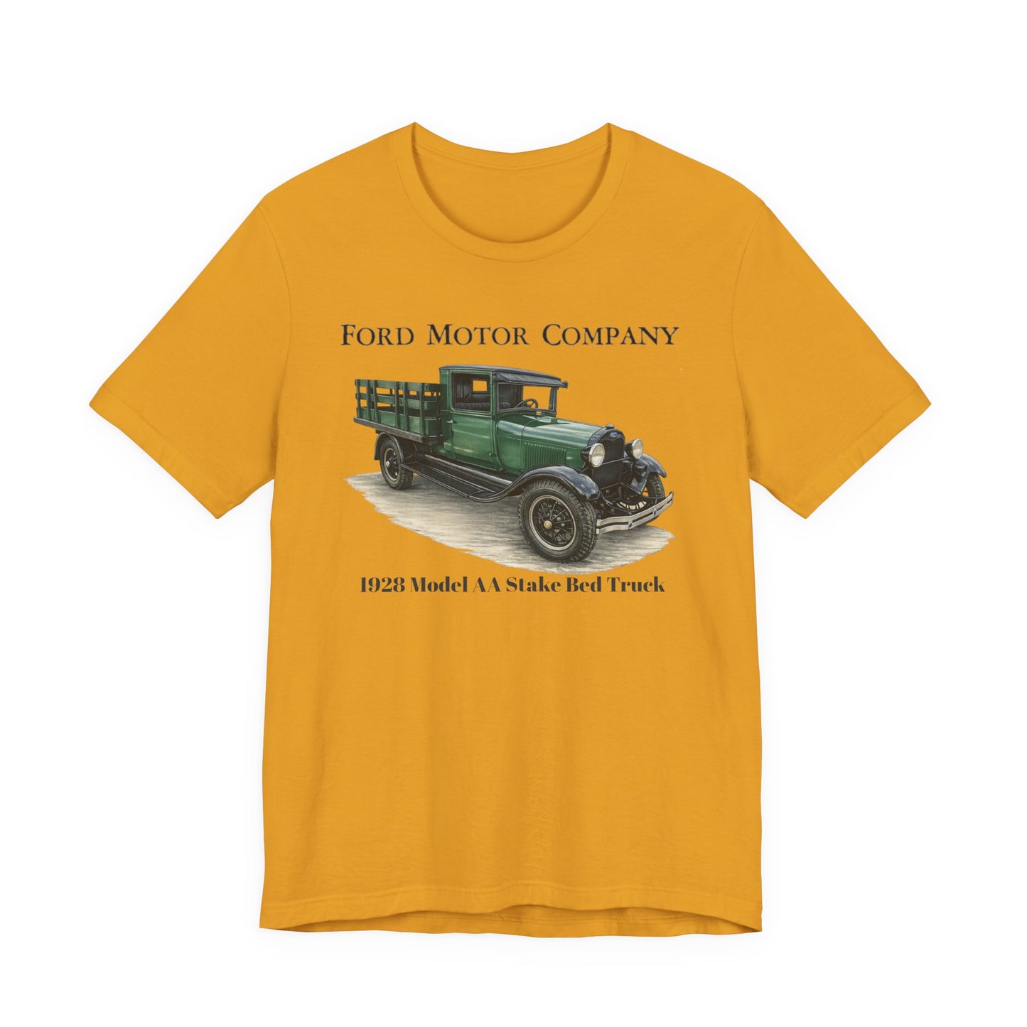 1928 Ford Model AA Stake Bed Truck T-Shirt —  Unisex Jersey Short Sleeve Tee