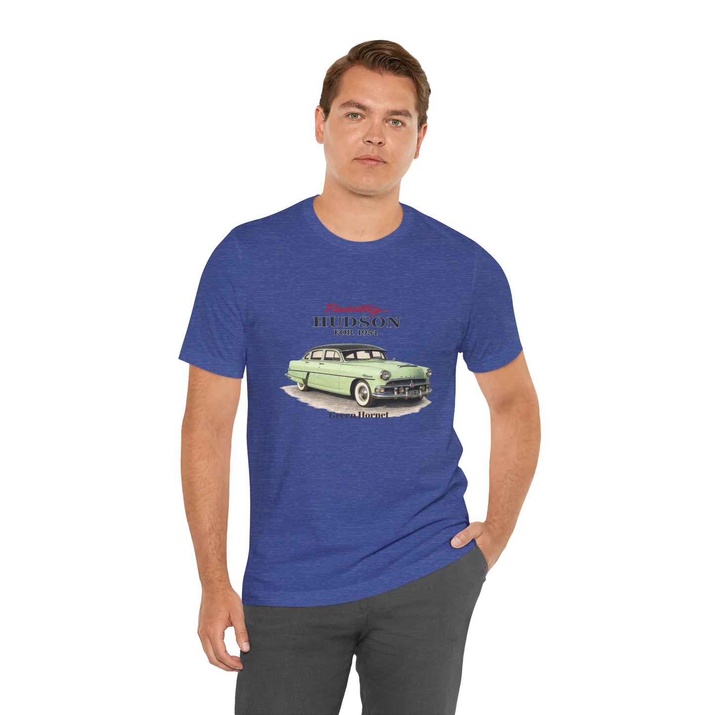 1954 Hudson Hornet Vintage Car Tee — Green Classic Automobile Graphic T-Shirt (RonR)