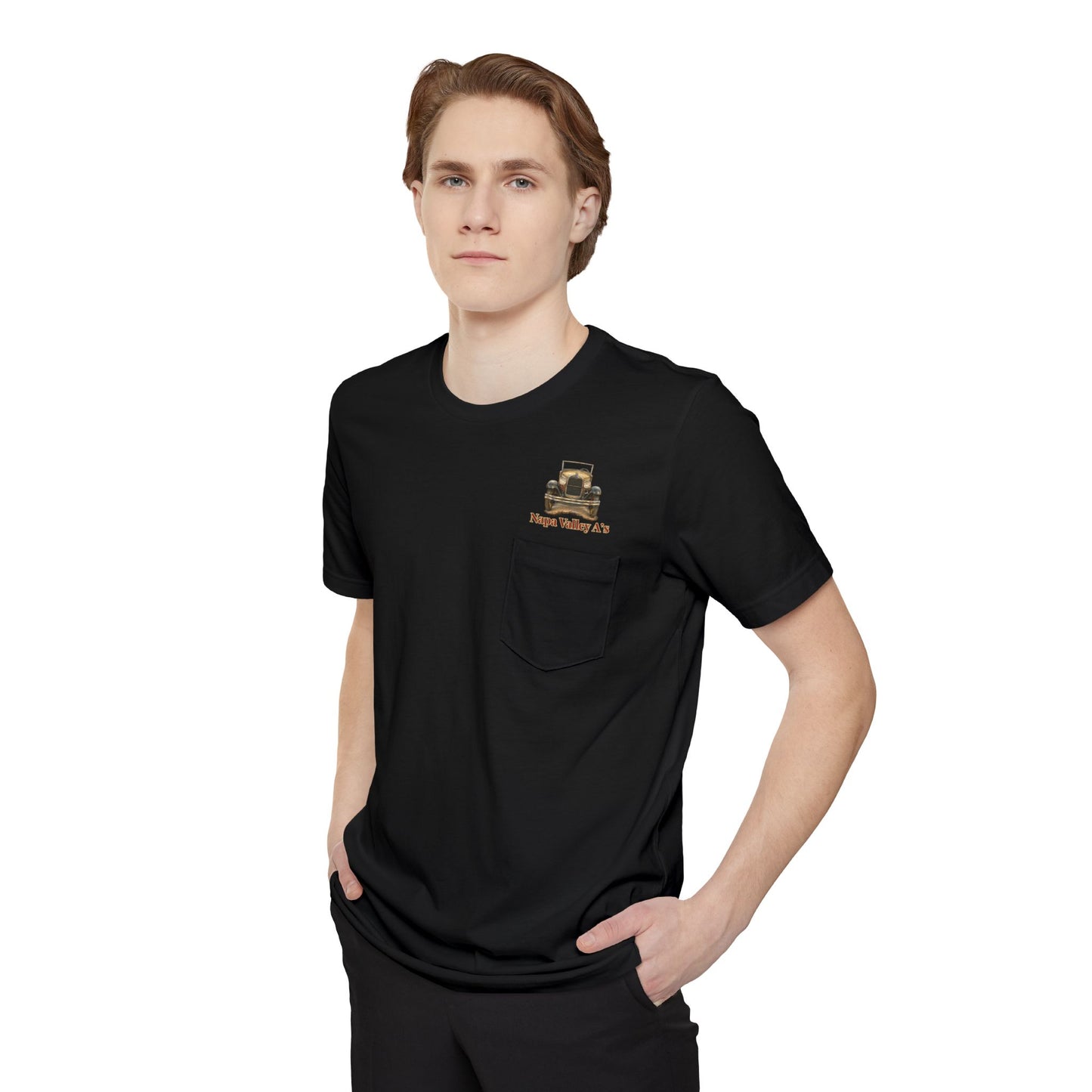 Napa Valley A's Pocket T-Shirt — Small Front Logo and Large Back Logo