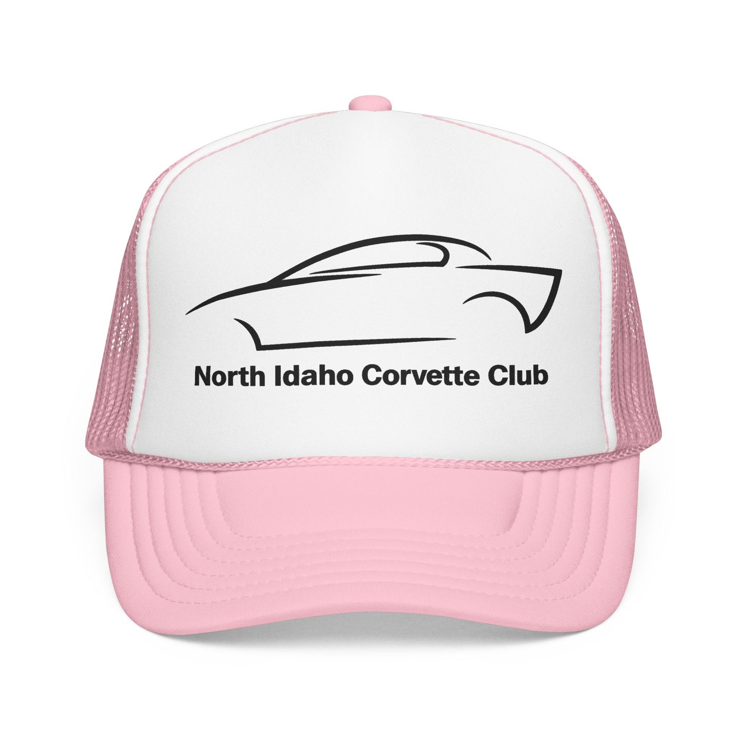 North Idaho Corvette Club Printed Trucker Hat – Classic Car Outline Foam Cap