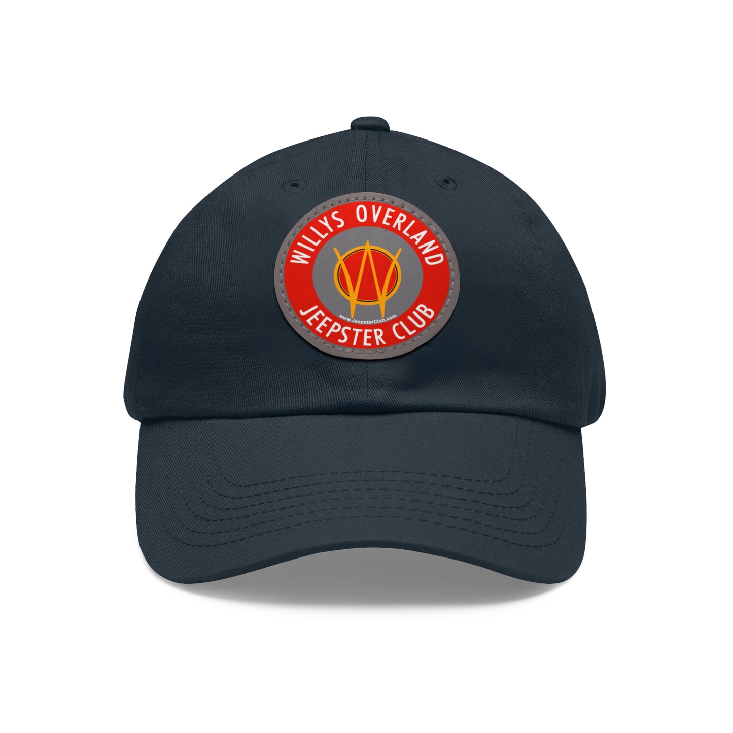 Willys Overland Jeepster Club Leather Patch Printed Dad Hat