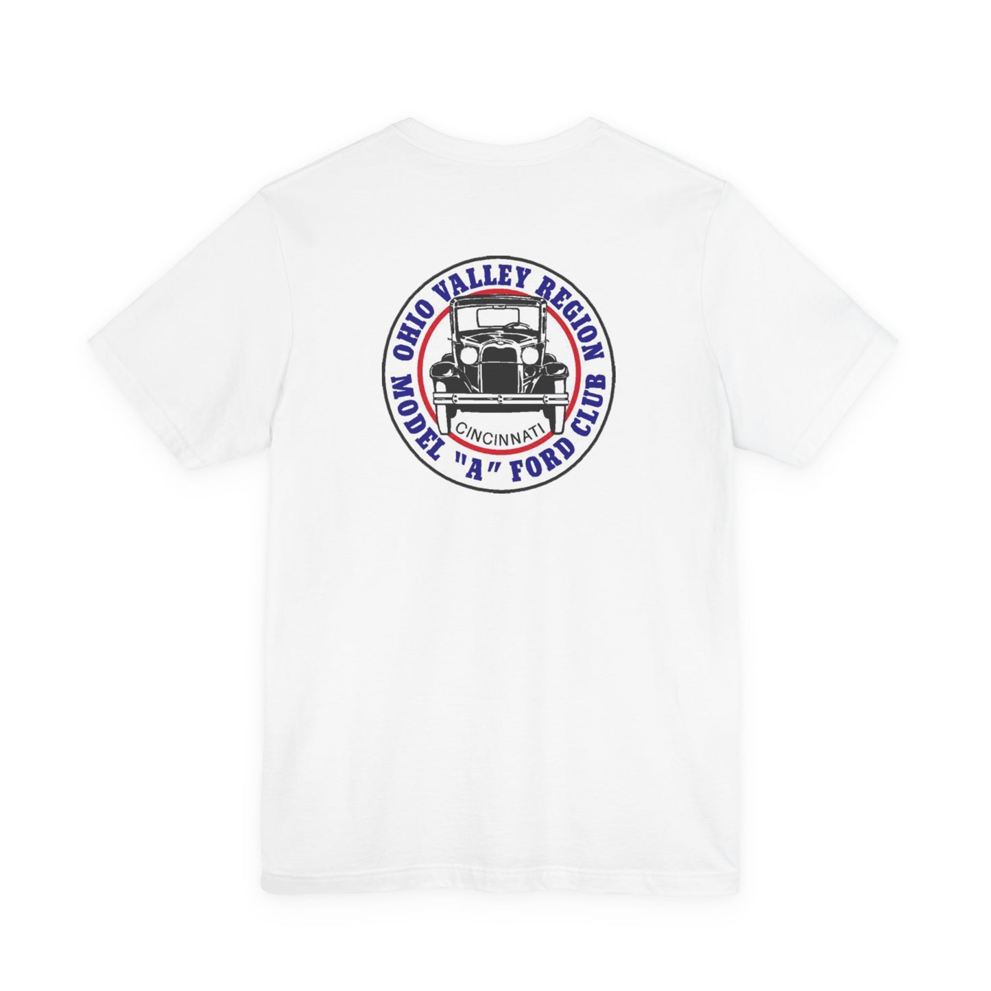 Ohio Valley Region Model A Ford Club (front and back logo) Unisex Jersey Short Sleeve Tee