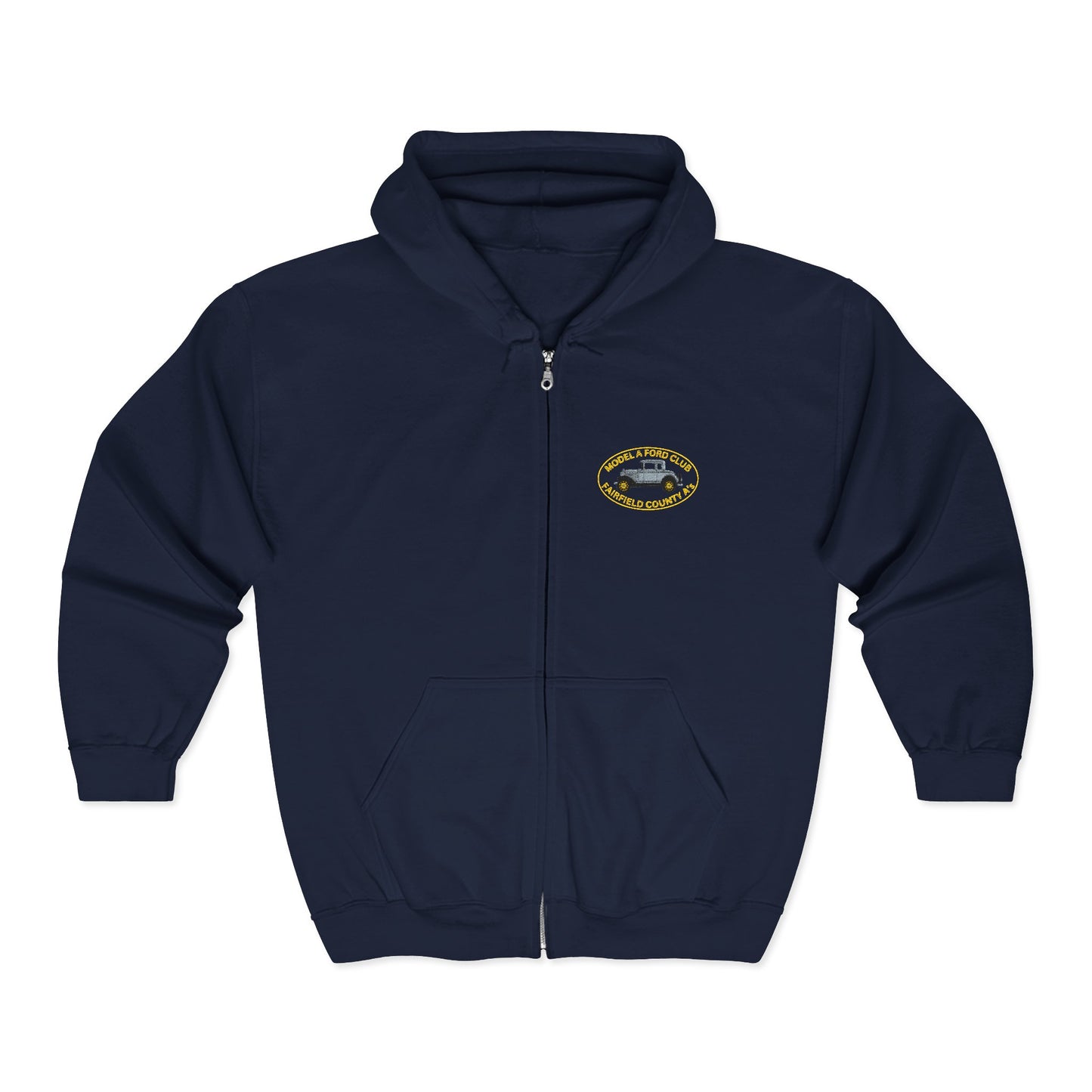 Fairfield County A's Full-Zip Hoodie with Embroidered Emblem
