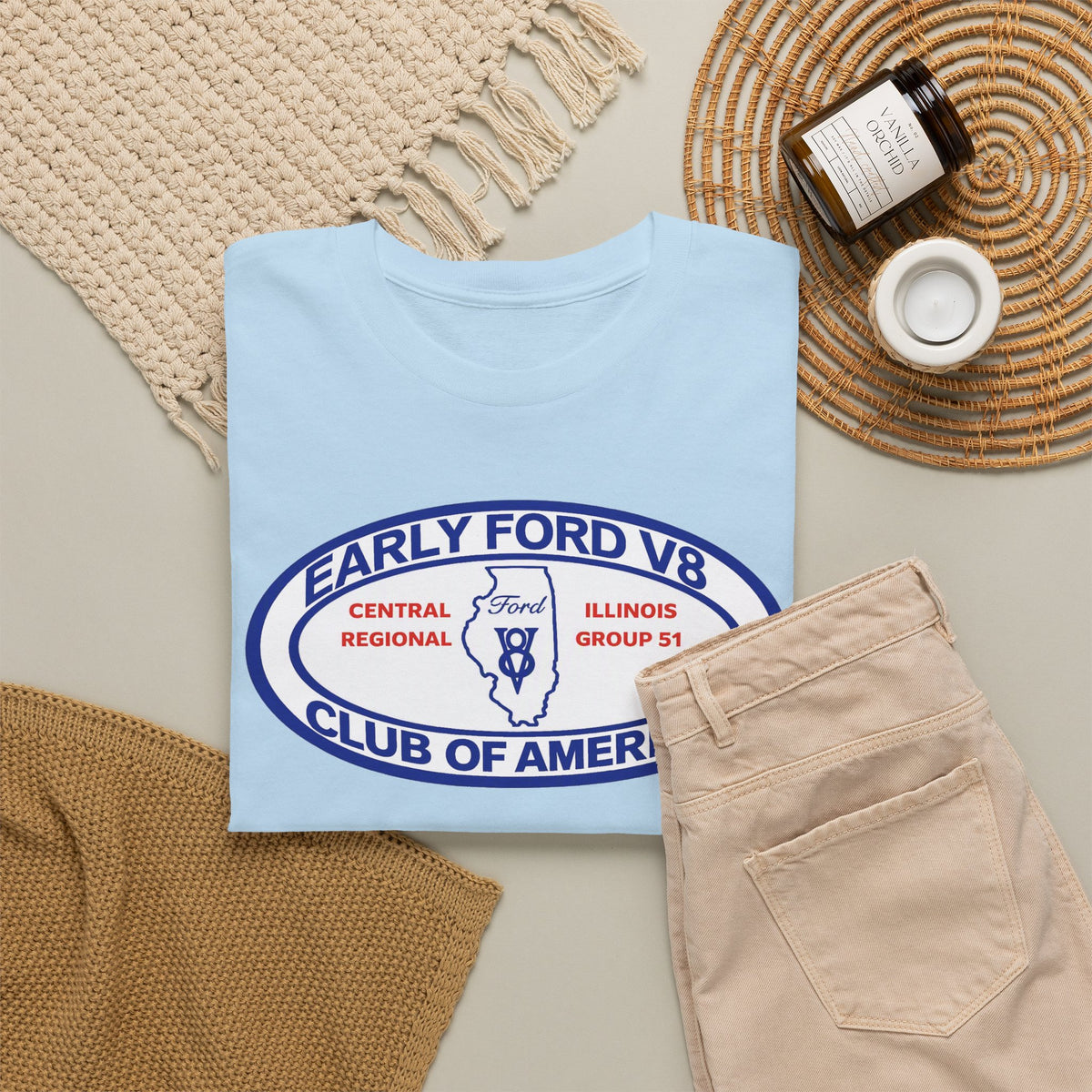 Early Ford V8 Club of America Unisex Heavy Cotton Tee