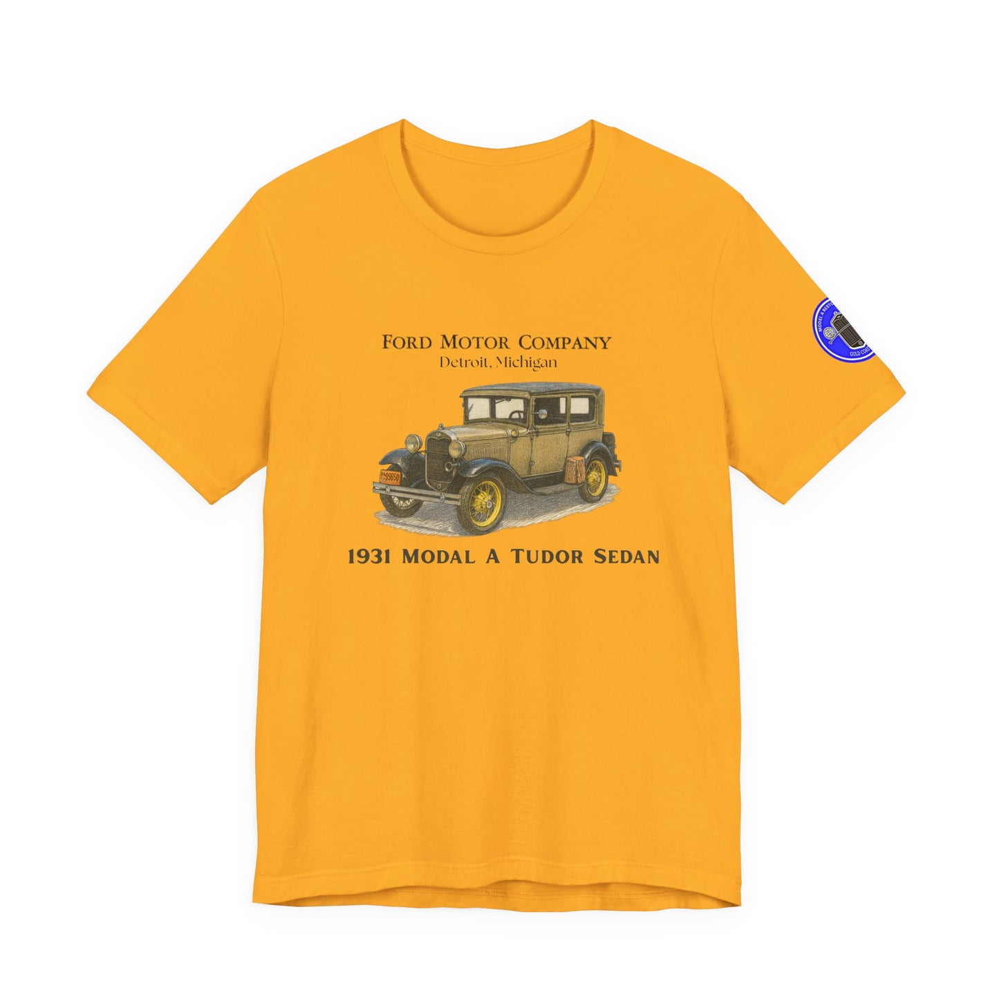 1931 Model A Ford Tudor Sedan Tee – with Gold Coast sleeve logo