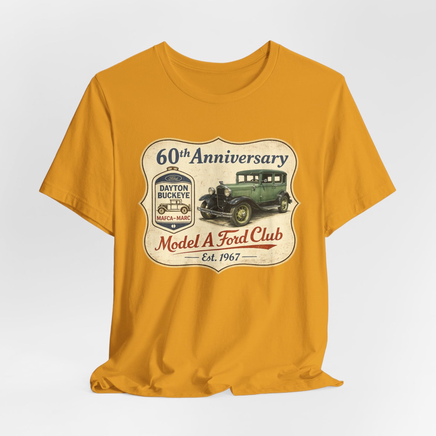 Dayton Buckeye Model A Ford Club 60th Anniversary Tee (SSG) - Vintage Classic Car Shirt