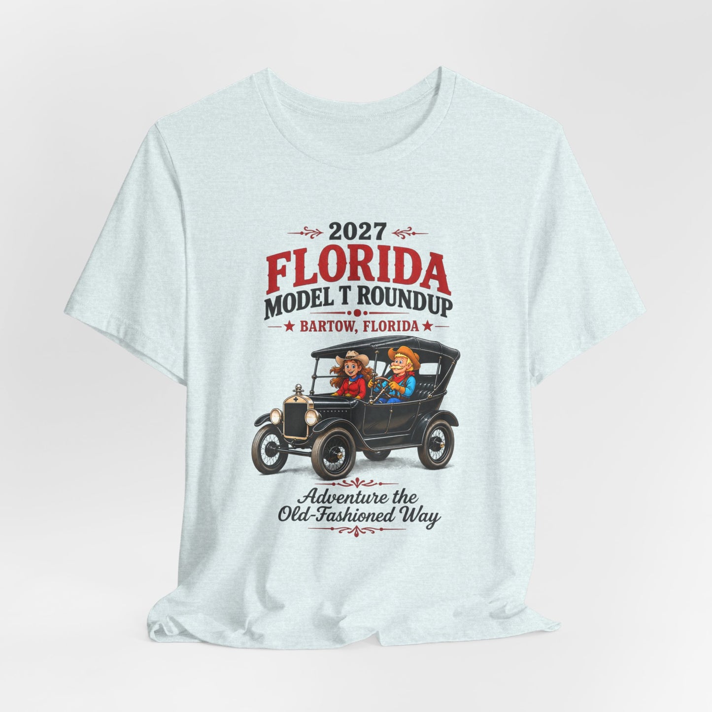Florida Model T Roundup 2027 Soft-Style T-Shirt — Front Graphic