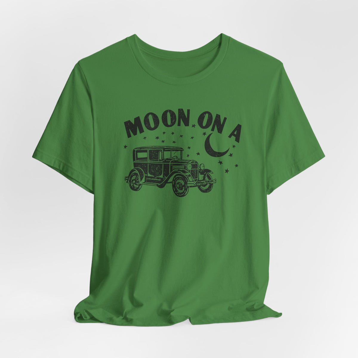 Moon On A Vintage Car T-Shirt — Retro Moon Graphic Tee