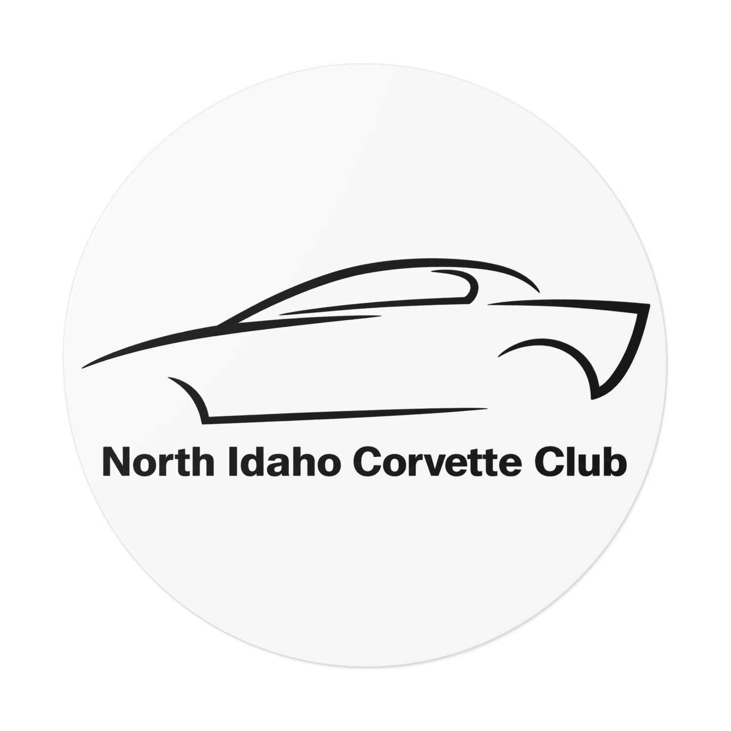 North Idaho Corvette Club Round Vinyl Sticker — Car Club Decal