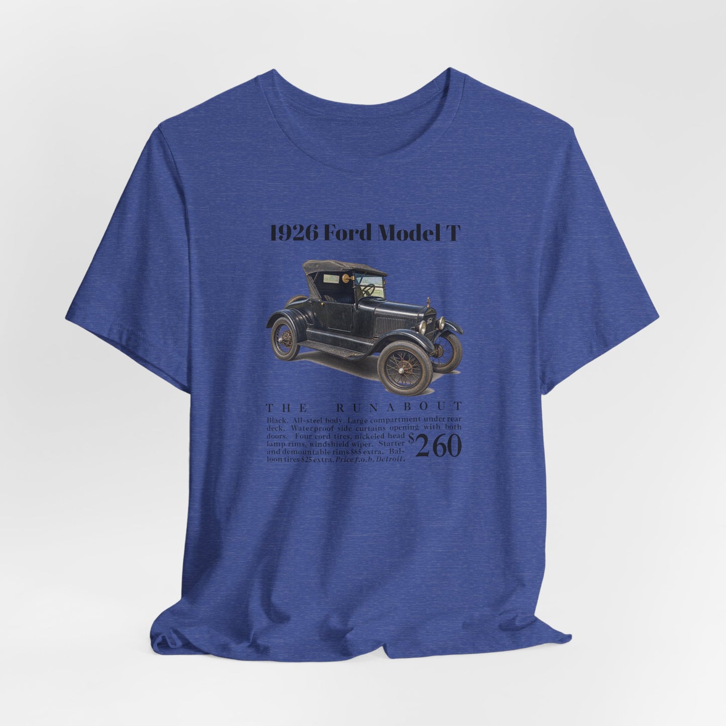1926 Ford Model T Runabout Vintage Car Tee — Unisex Jersey Short Sleeve Tee