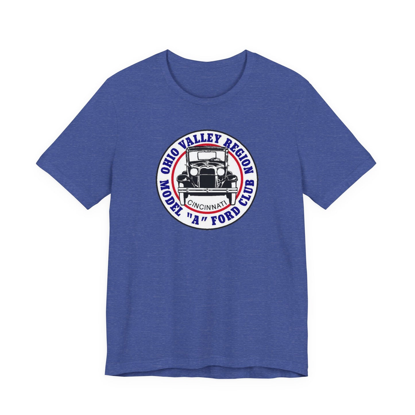 Ohio Valley Region Model A Ford Club (front logo) Unisex Jersey Short Sleeve Tee