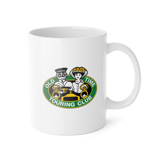 Old Time Touring Club Ceramic Mug — Vintage Car Club Coffee Cup, 11oz