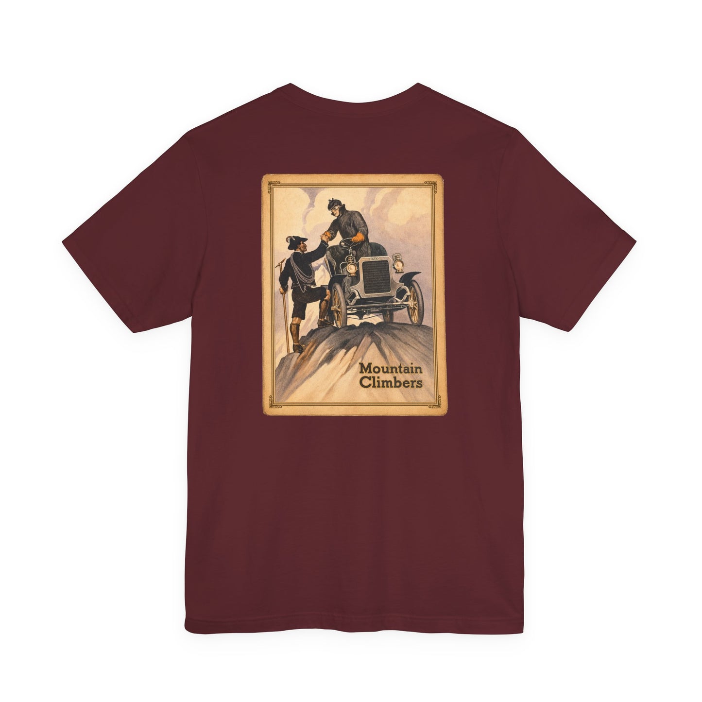 REO Lansing Michigan Mountain Climbers Tee — Unisex Soft Short Sleeve Tee