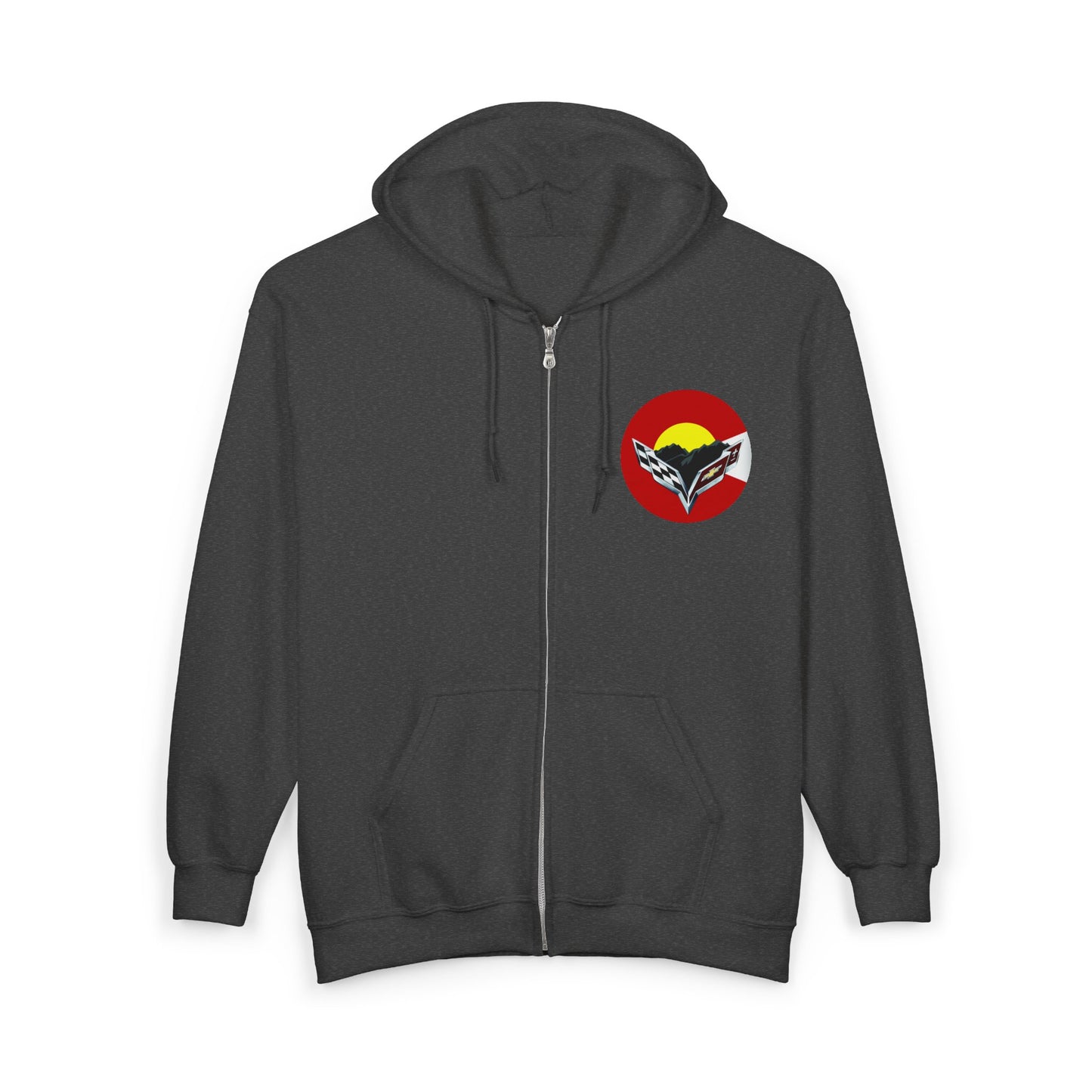 Central Colorado Corvette Club Zip Hoodie — Front and Back Logos