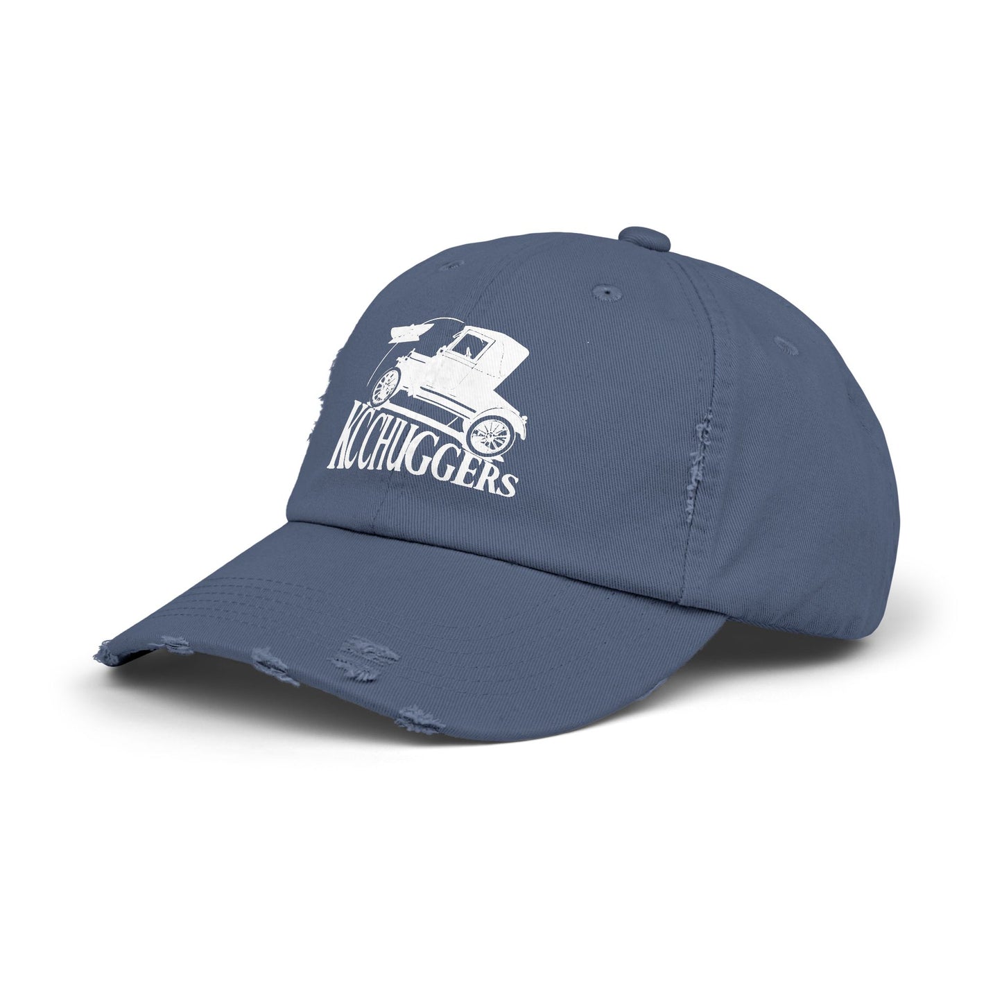 Distressed Logo Cap — KC Chuggers Vintage-Style Black Baseball Hat