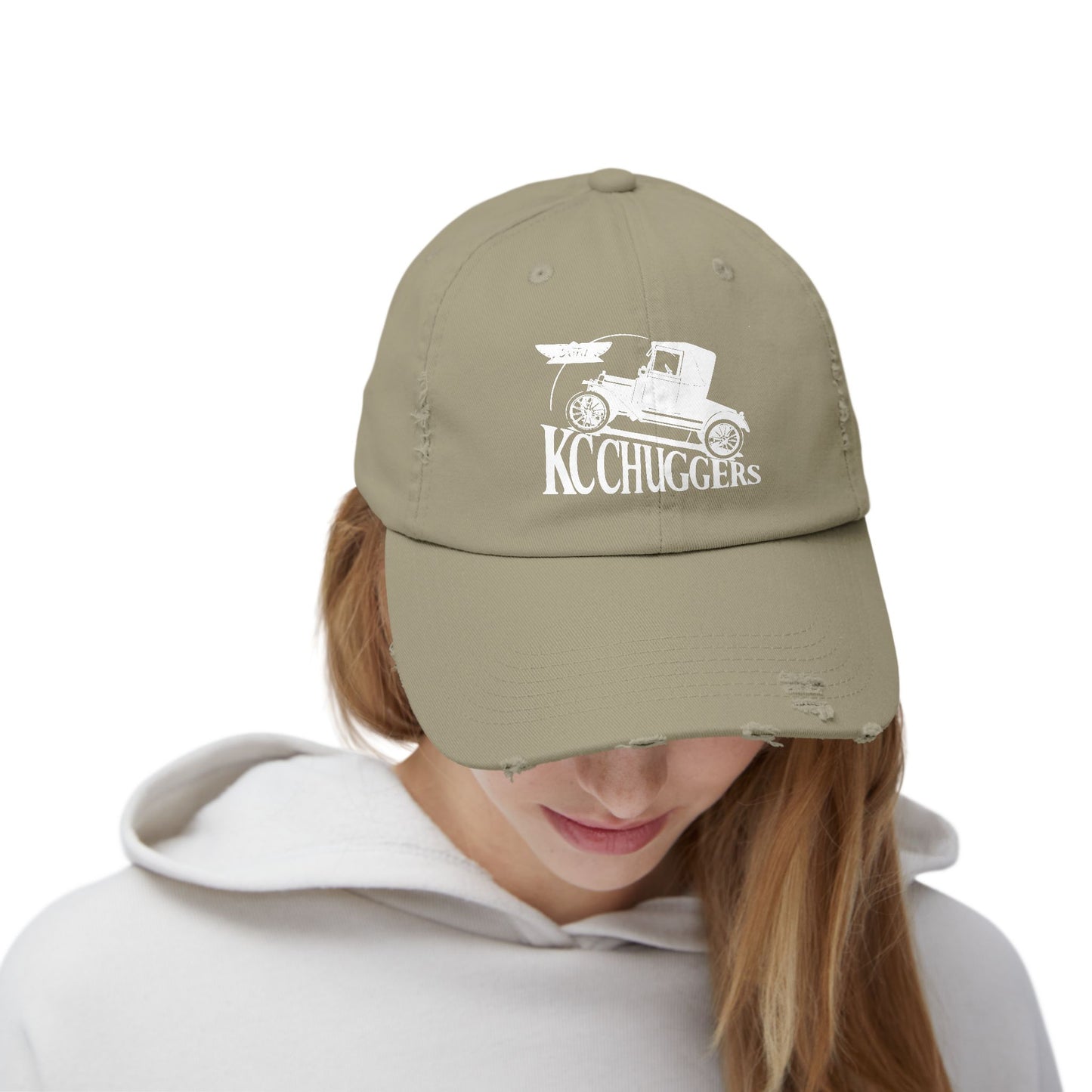 Distressed Logo Cap — KC Chuggers Vintage-Style Black Baseball Hat