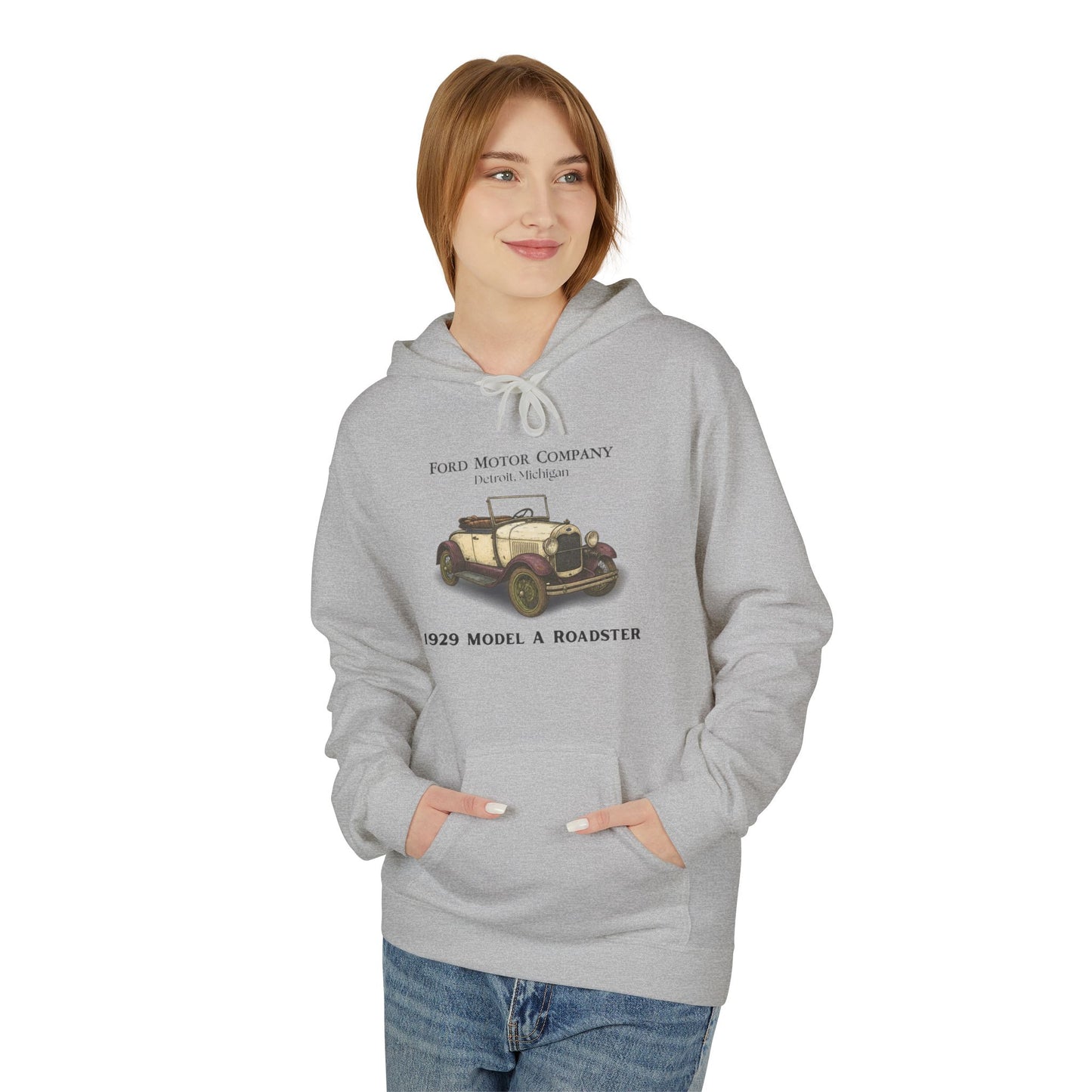 1929 Model A Ford Roadster Hoodie — Vintage Classic Car Graphic Hoodie