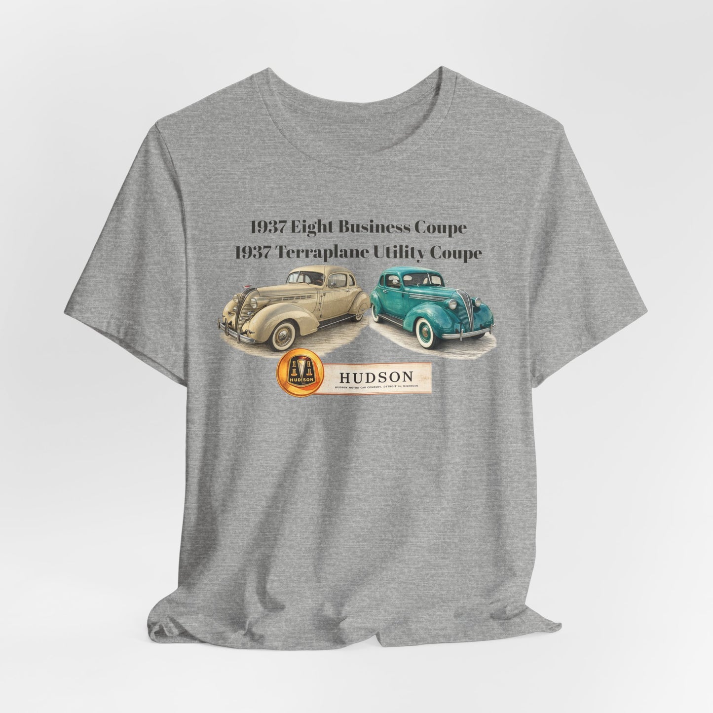 1937 Hudson's Vintage Car Tee - Unisex Jersey Short Sleeve Tee (JG)