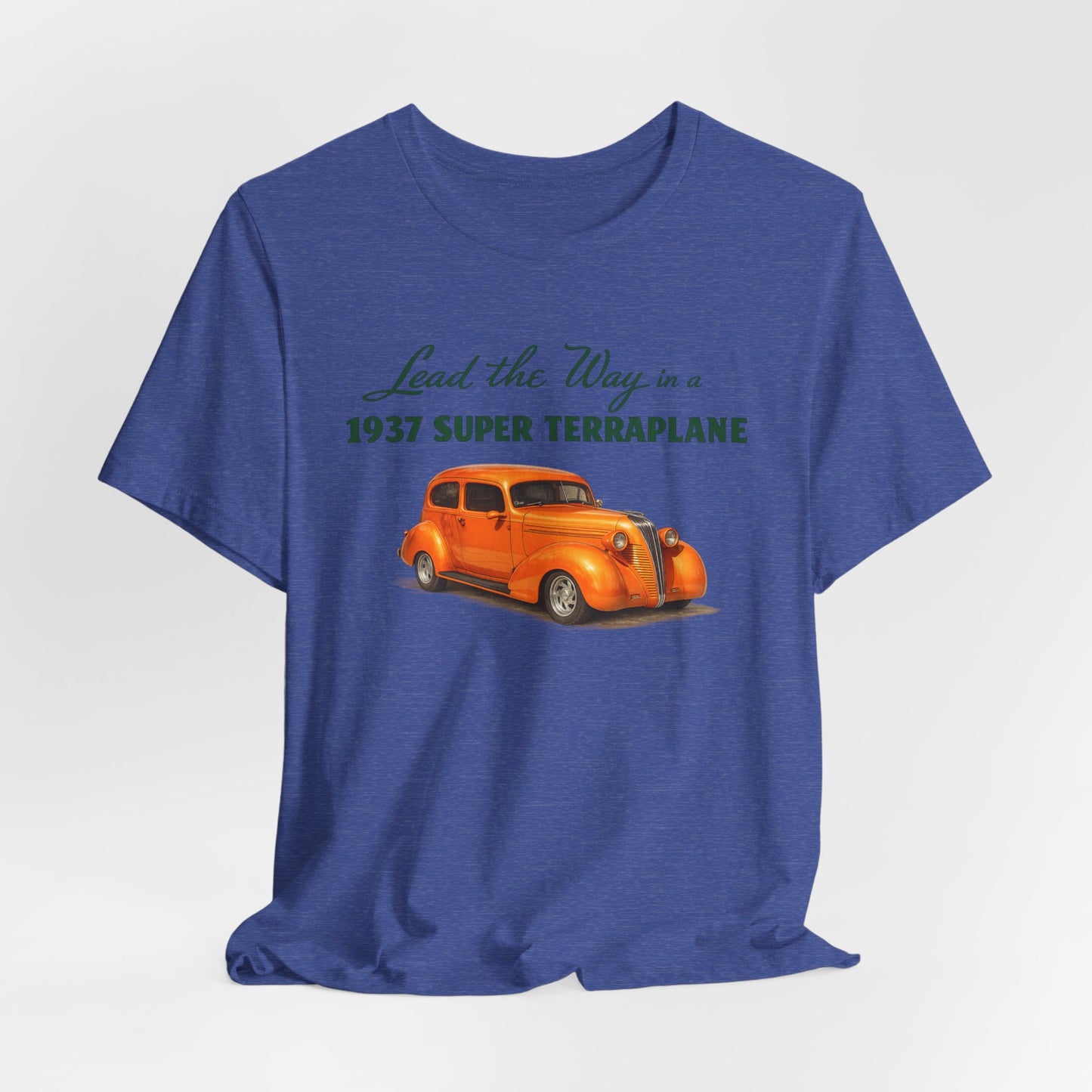 1937 Hudson Super Terraplane Vintage Car Tee – "Lead the Way" Classic Auto Unisex Jersey Short Sleeve T‑Shirt