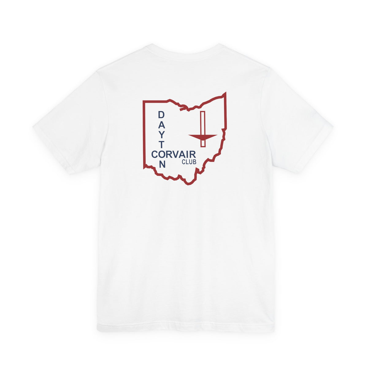 Dayton Corvair Club T-Shirt Unisex Jersey Short Sleeve Tee - Front and Back Logos