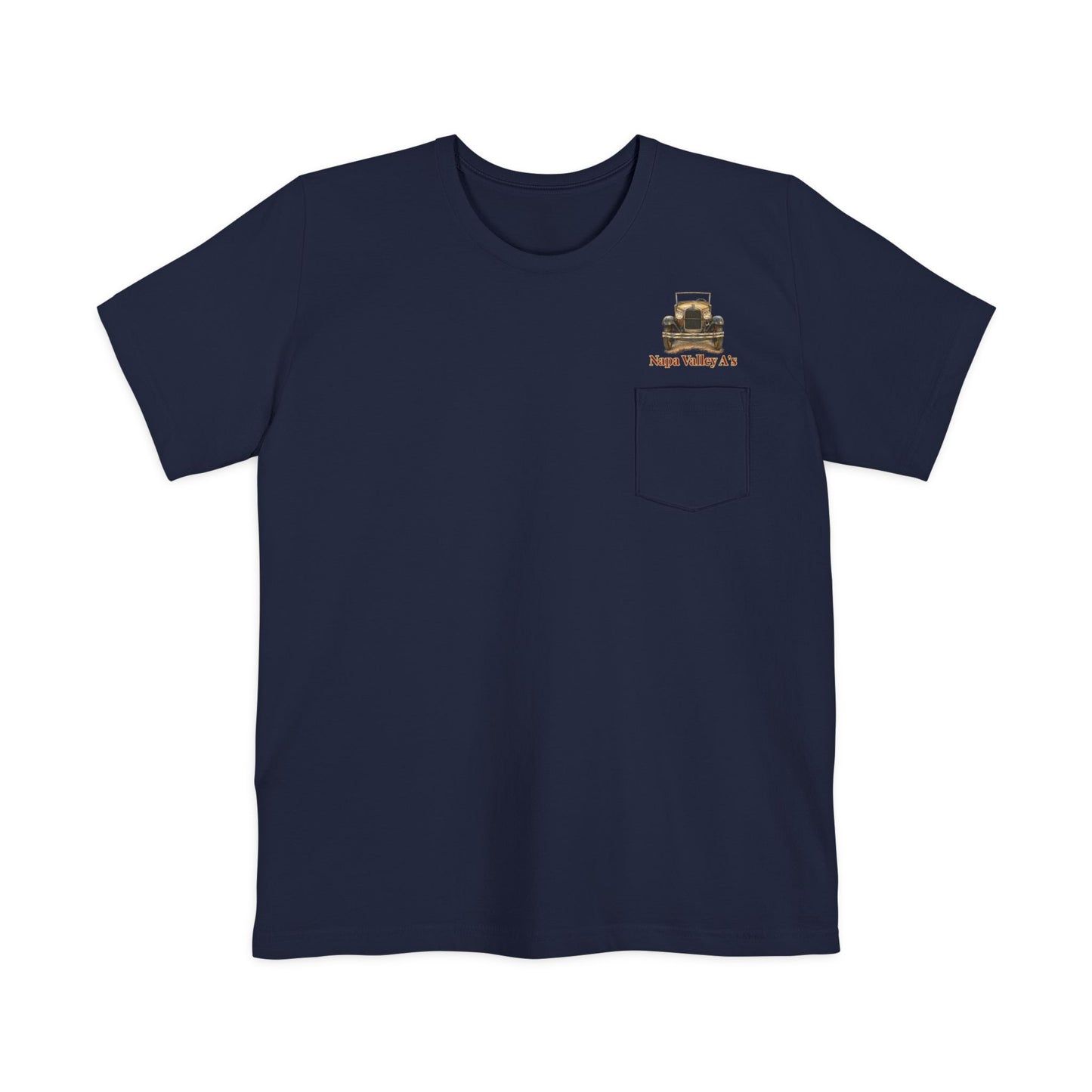 Napa Valley A's Pocket T-Shirt — Small Front Logo and Large Back Logo