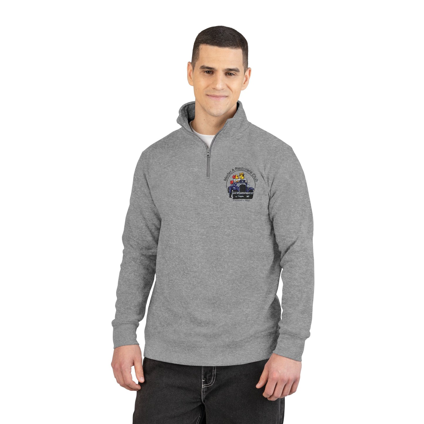 MARC Embroidered Quarter-Zip Pullover