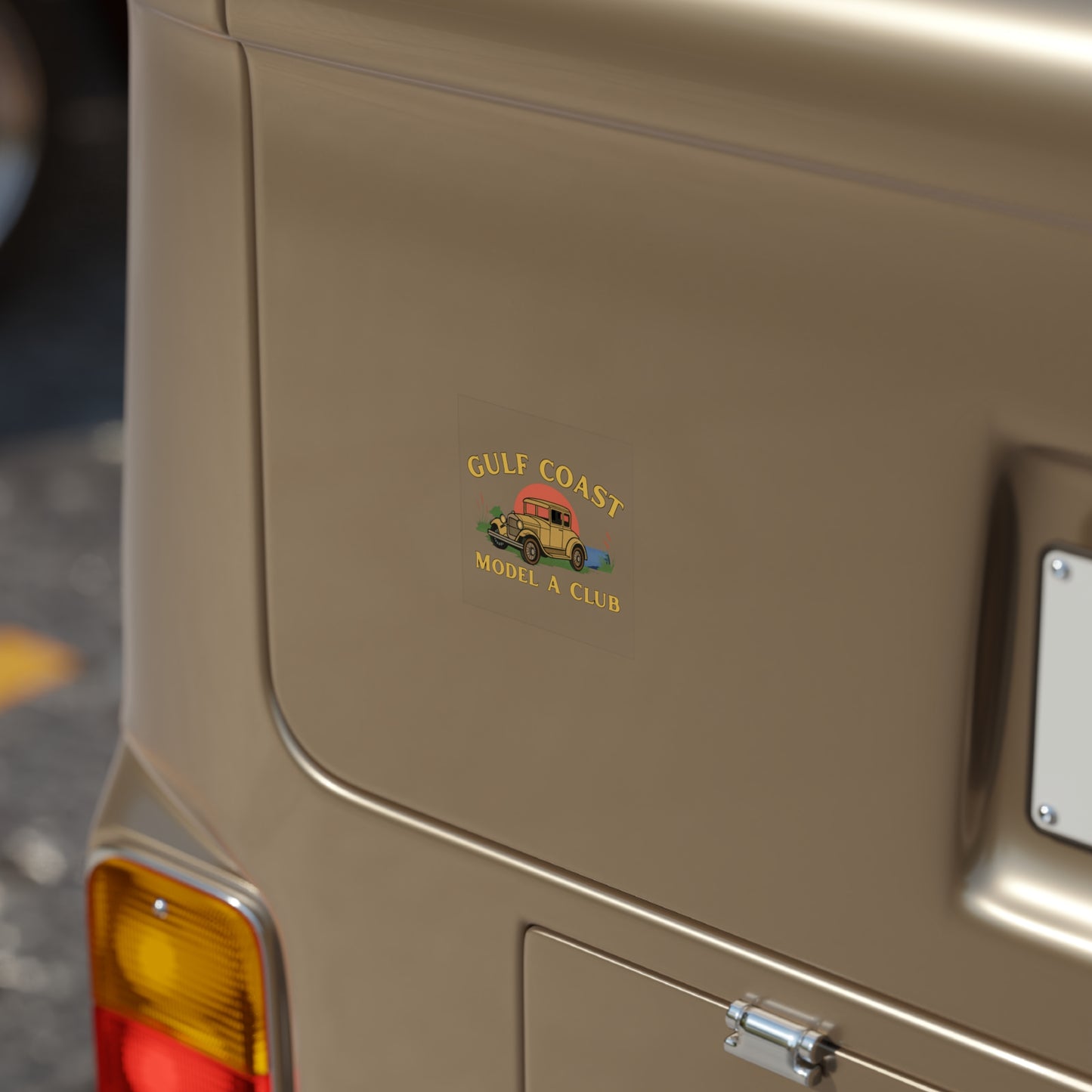 Gulf Coast Model A Club Vintage Car Sticker — Transparent Outdoor Square