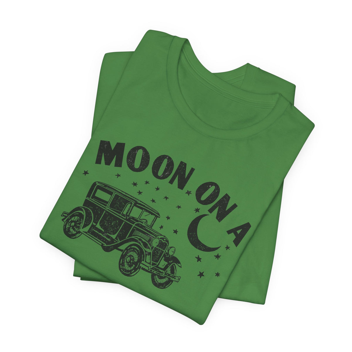 Moon On A Vintage Car T-Shirt — Retro Moon Graphic Tee