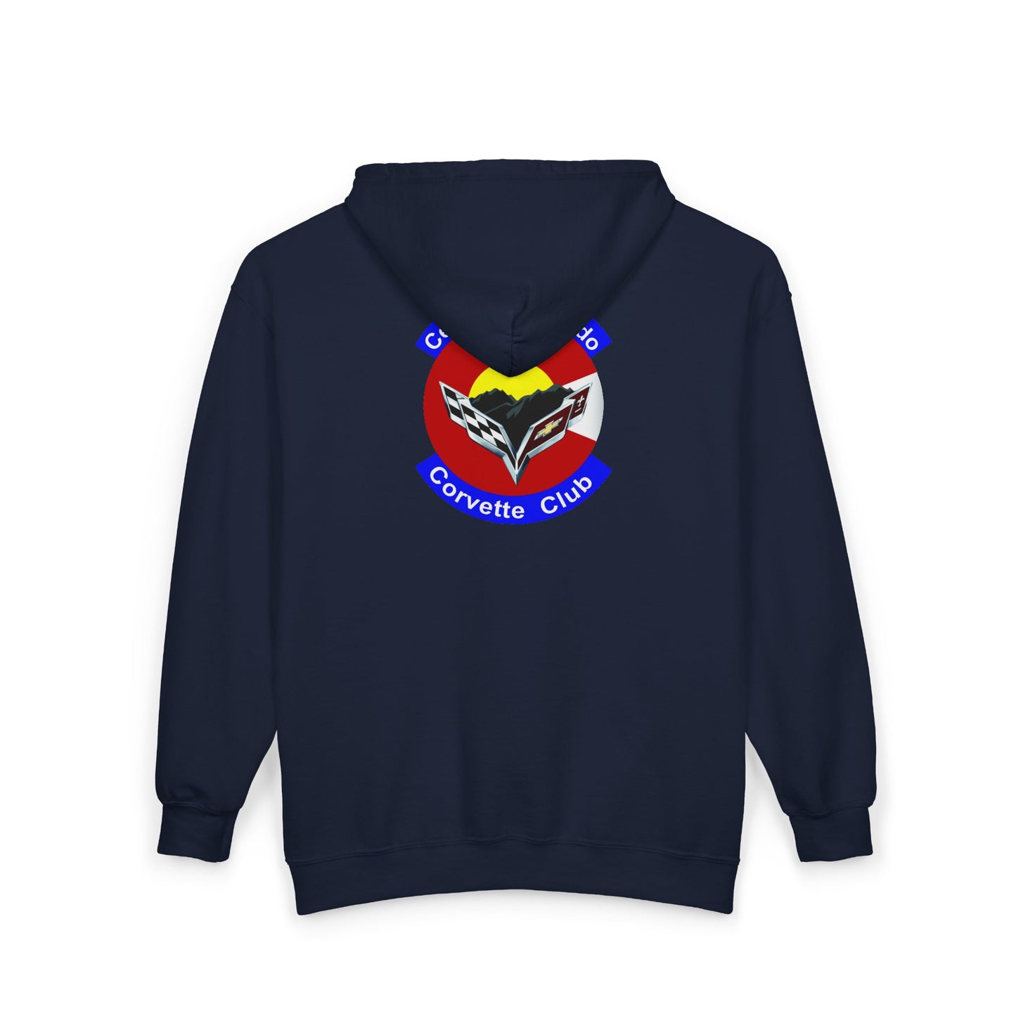 Central Colorado Corvette Club Zip Hoodie — Front and Back Logos
