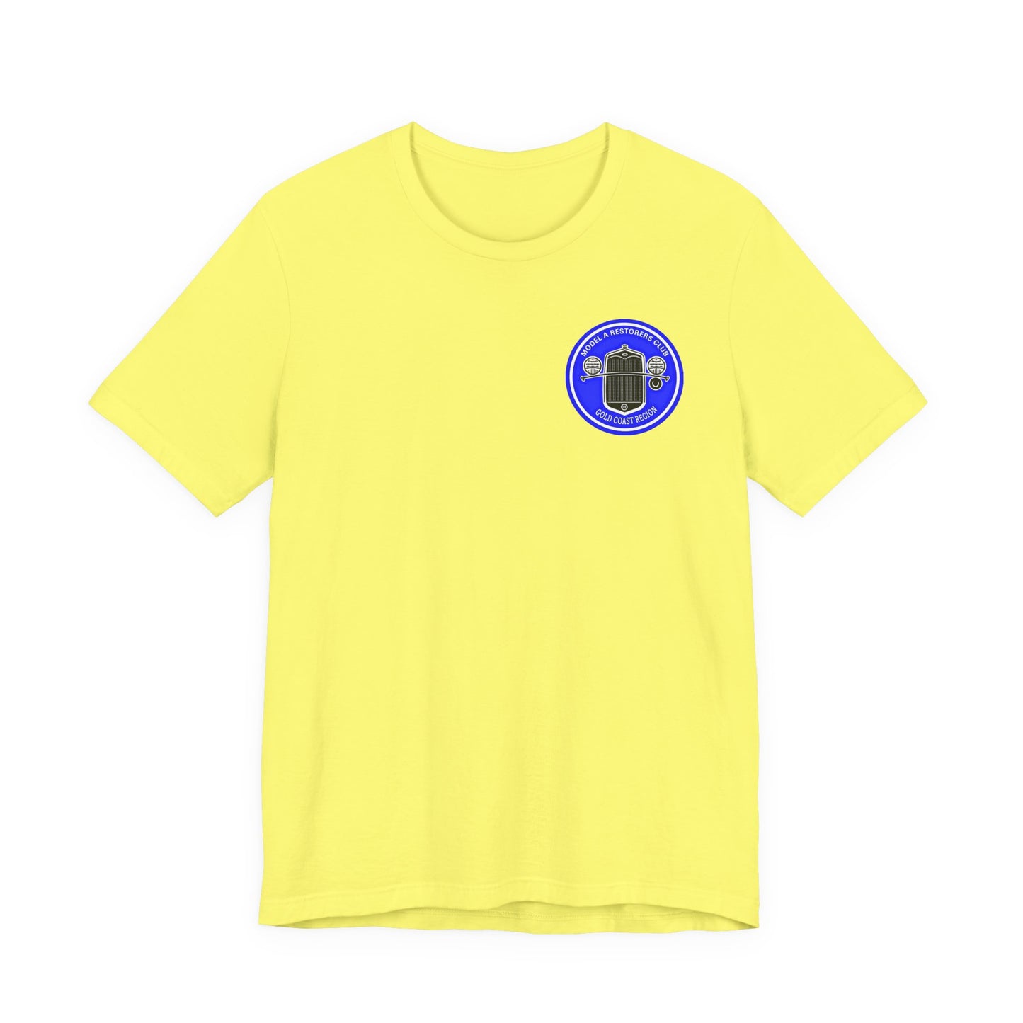 Gold Coast Region Model A Restorers Club T‑Shirt (small logo on front & large logo on back)