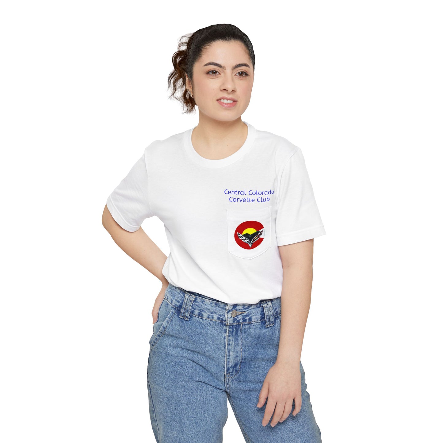 Central Colorado Corvette Club Pocket T-Shirt — Front & Back Logos