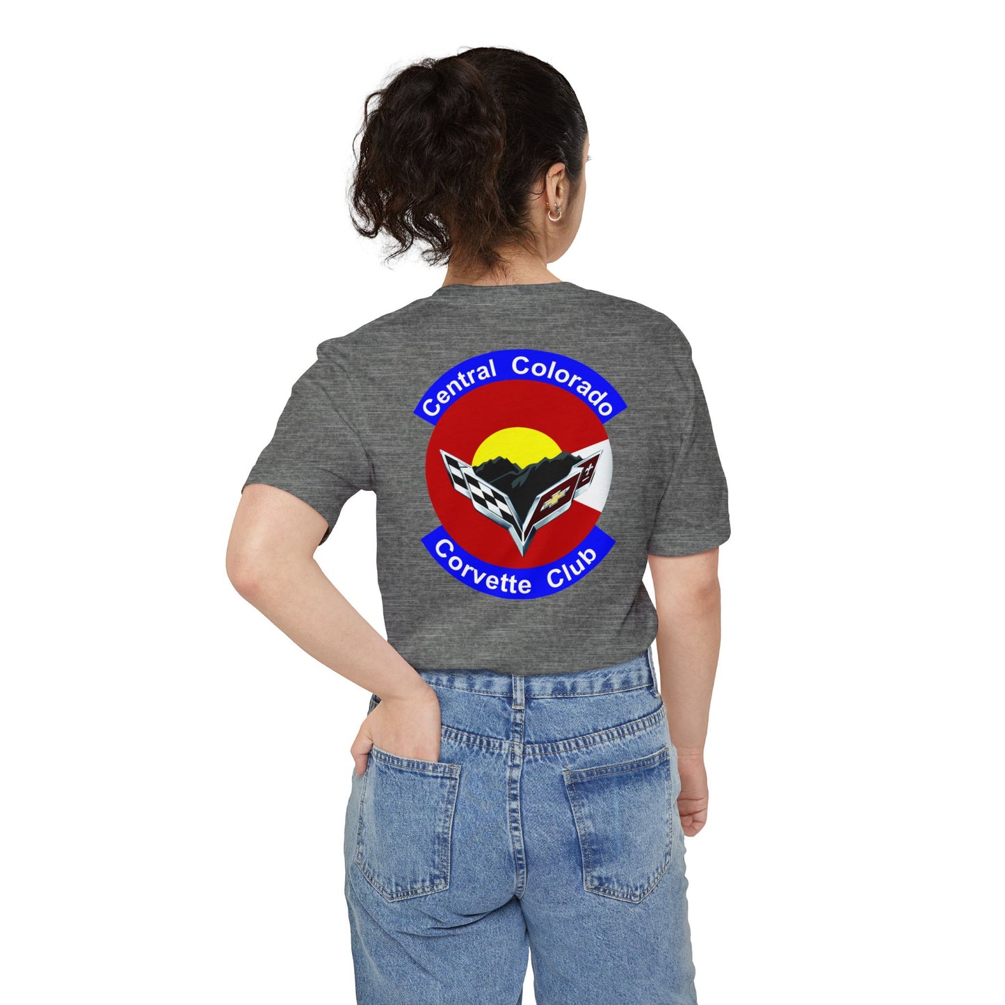 Central Colorado Corvette Club Pocket T-Shirt — Front & Back Logos