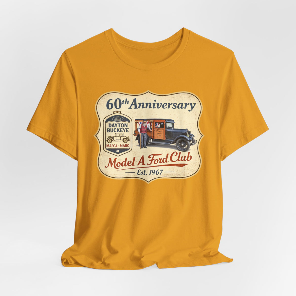 Dayton Buckeye Model A Ford Club 60th Anniversary Tee (Piney Wood Farm) - Unisex Soft Short Sleeve Tee