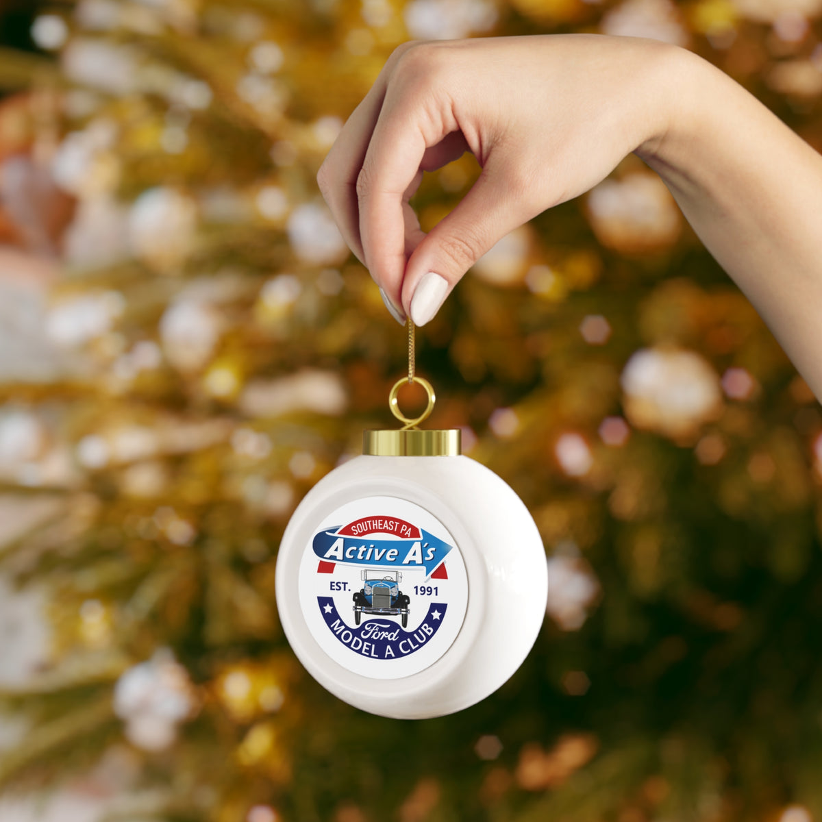 Active A's Ford Model A Club Christmas Ornament — Holiday Ball