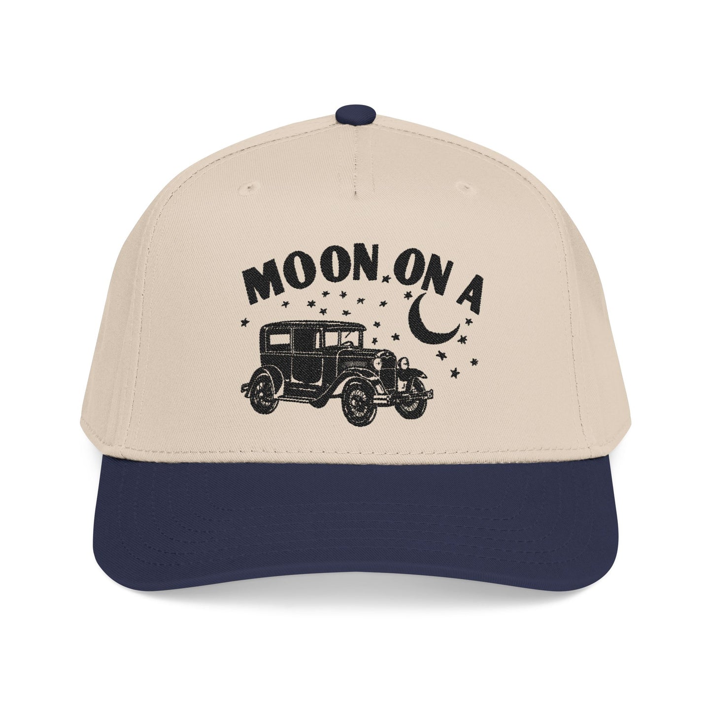 Moon On A - Embroidered Mid Profile Baseball Cap