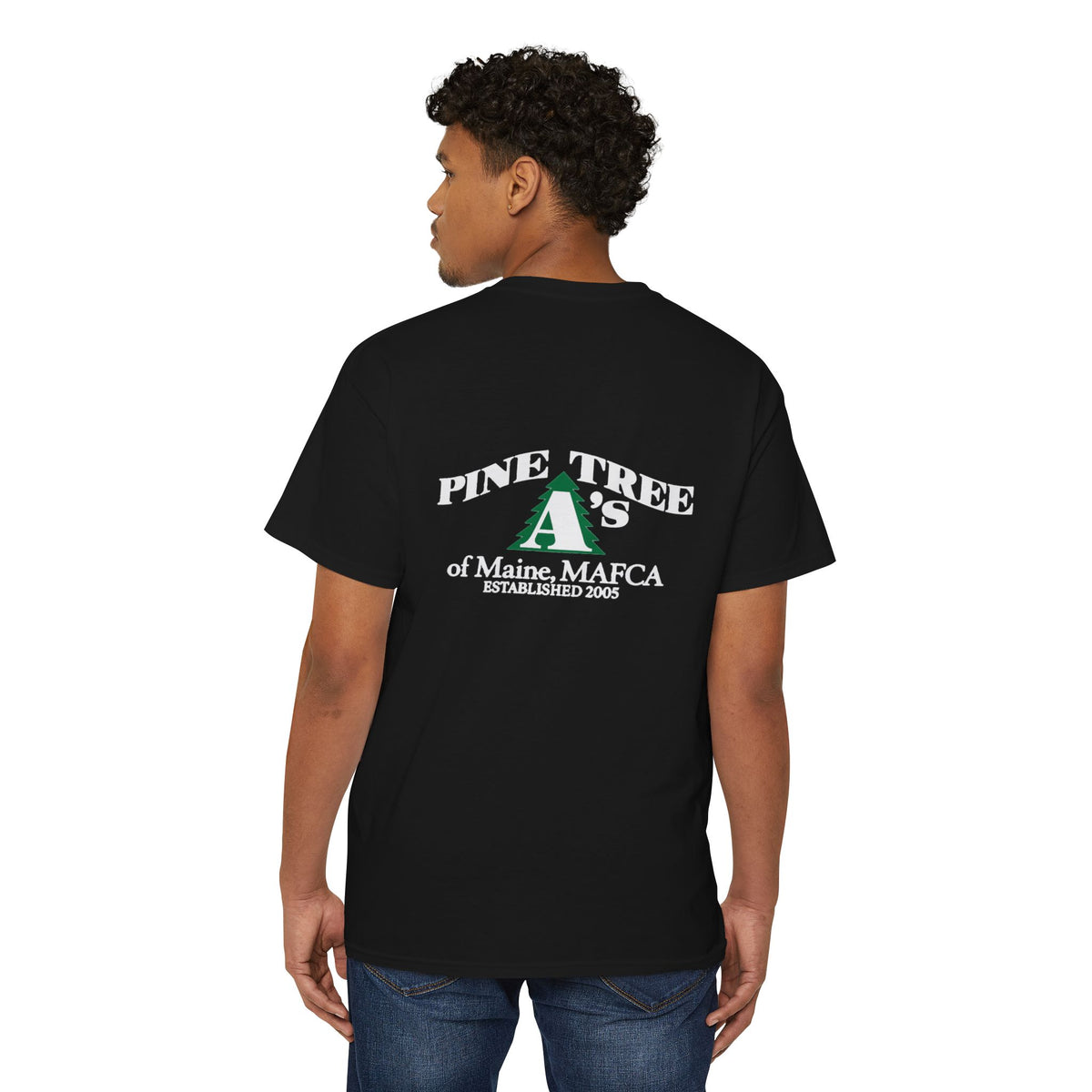 Pine Tree A's of Maine, MAFCA Front and Back Logos — Unisex Heavy Cotton Pocket Tee