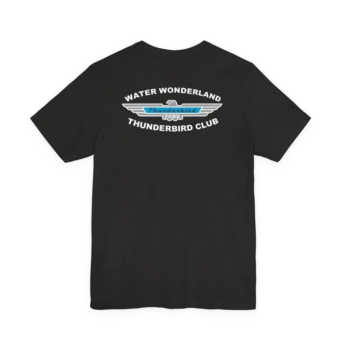 Water Wonderland Thunderbird Club T-Shirt Front and Back Logos – Unisex Soft Short Sleeve Tee