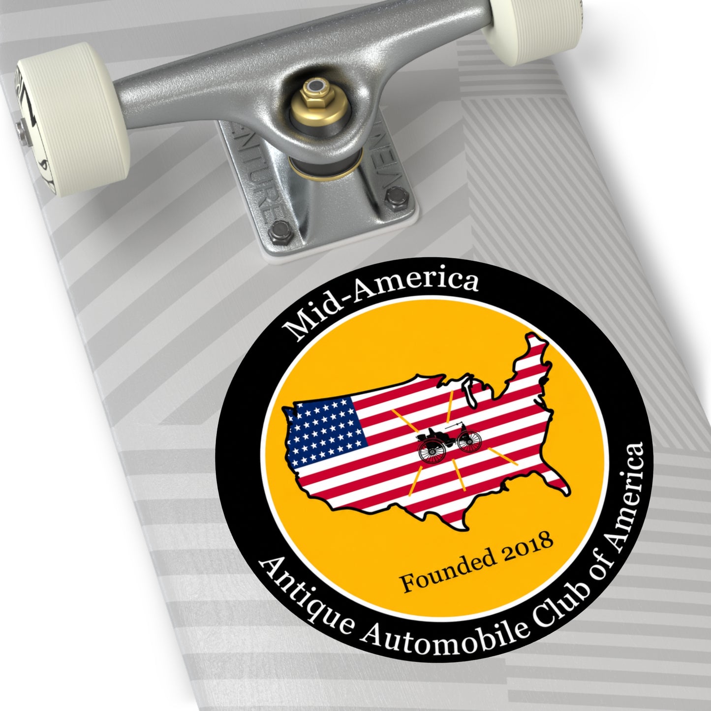 Mid-America Region AACA Round Vinyl Sticker — Great for Windshields