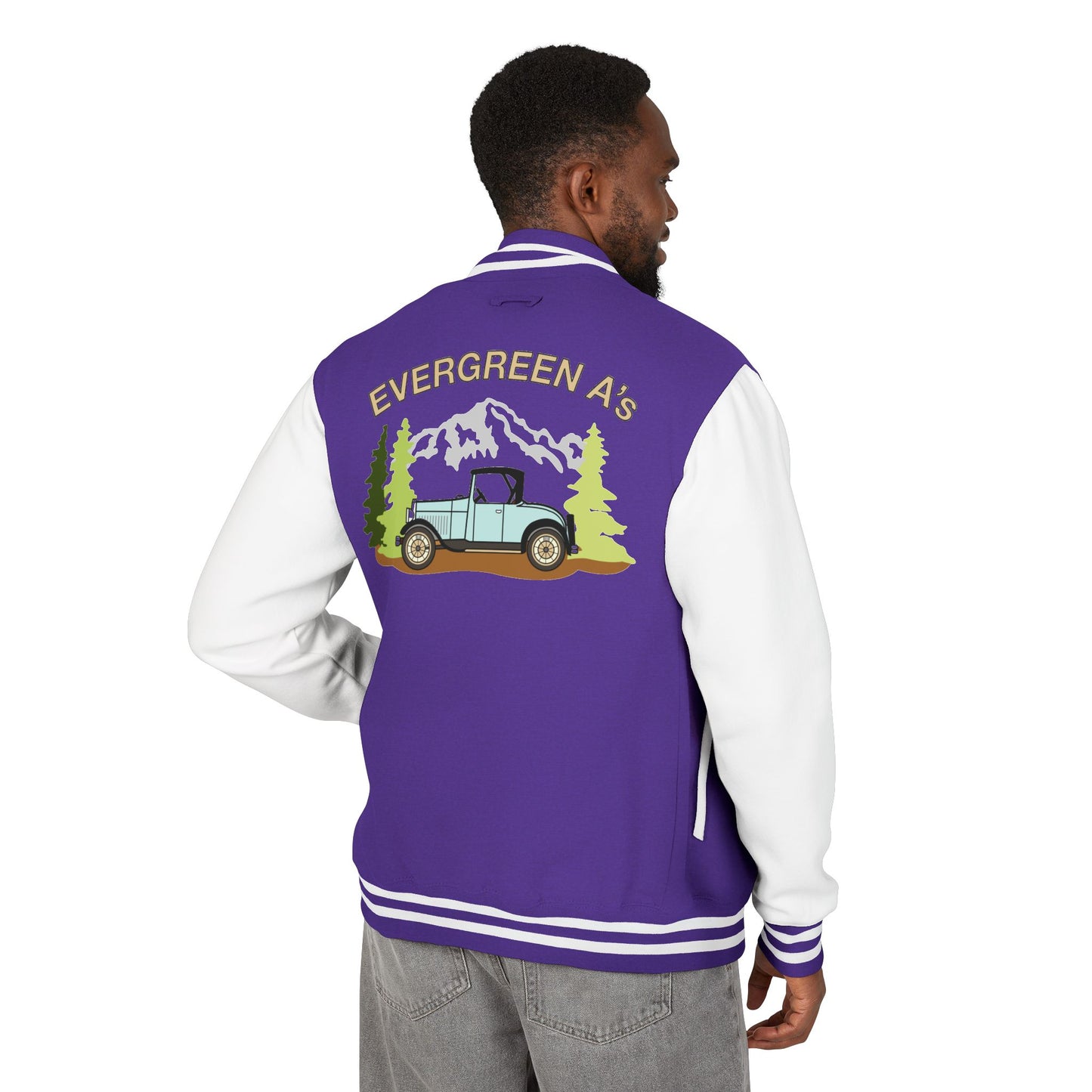 Evergreen A’s Mountain Jeep Letterman Jacket