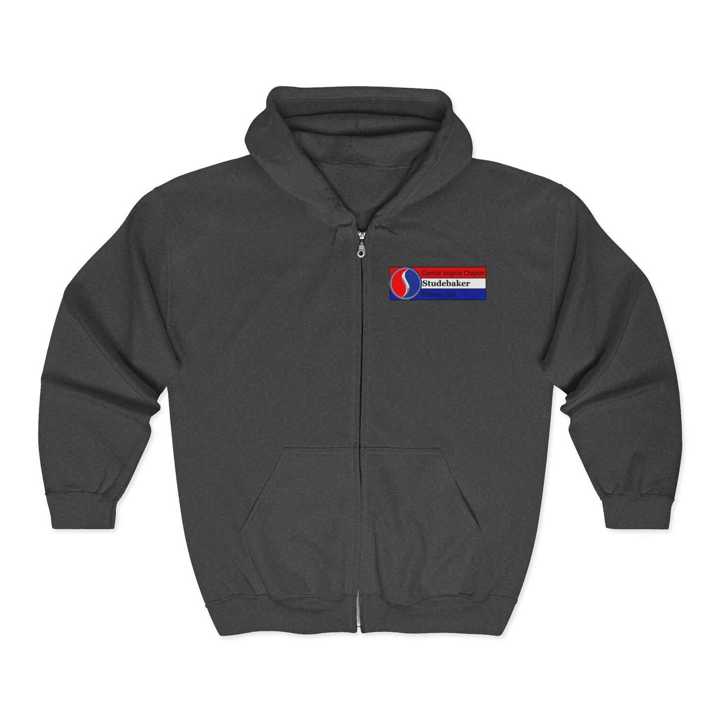 Central Virginia Chapter Studebaker Drivers Club Printed Zip Hoodie — Logo on Front and Back