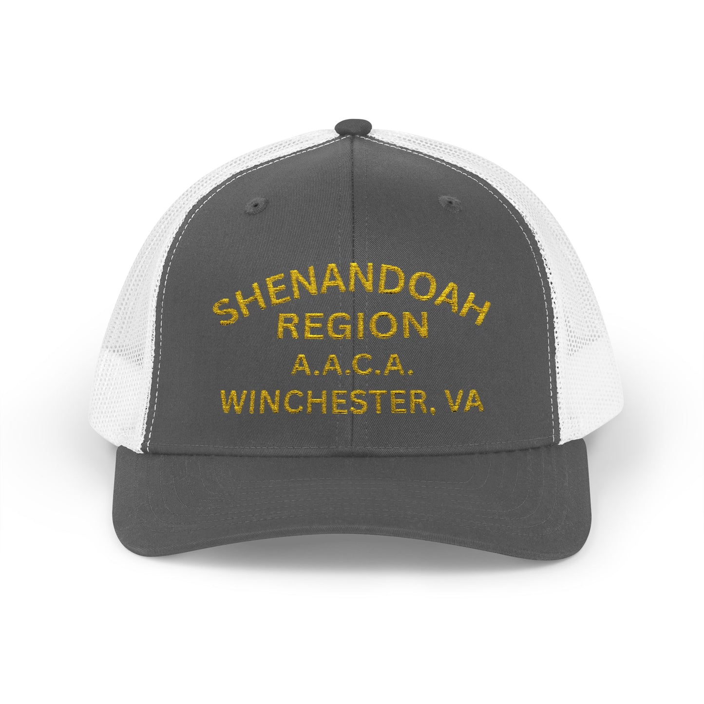 Shenandoah Region Embroidered Trucker Cap — "Shenandoah Region A.A.C.A. Winchester, VA" Mesh Snapback