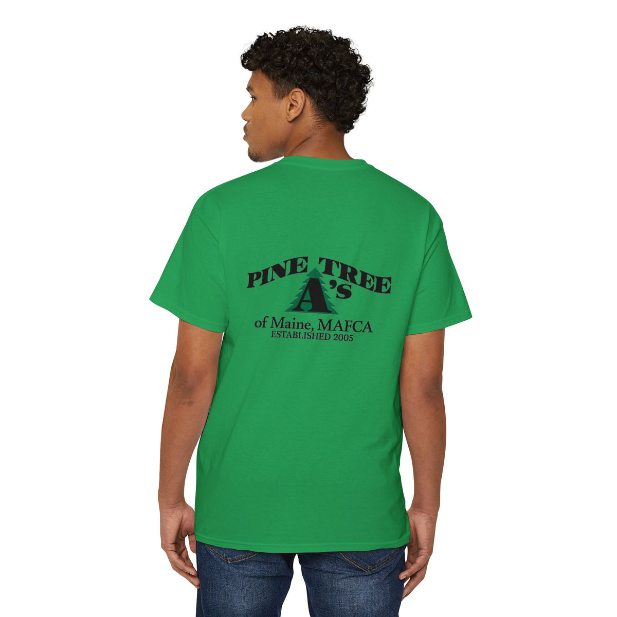 Pine Tree A's of Maine, MAFCA Front and Back Logos — Unisex Heavy Cotton Pocket Tee