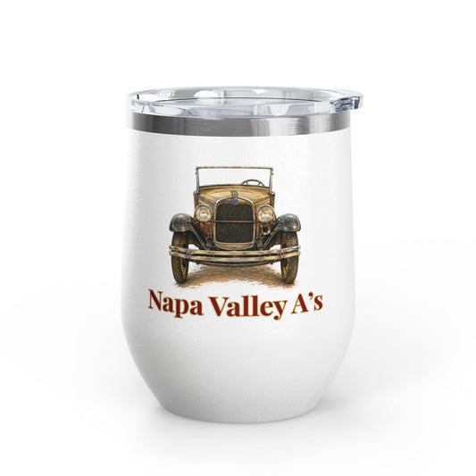 Napa Valley A's Vintage Car 12oz Wine Tumbler