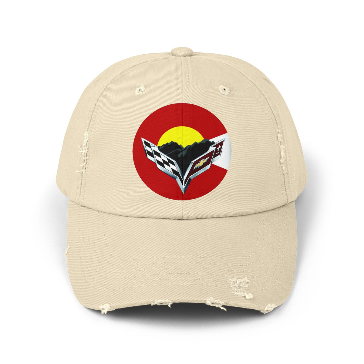 Central Colorado Corvette Club Distressed Cap — Direct to Film Printed