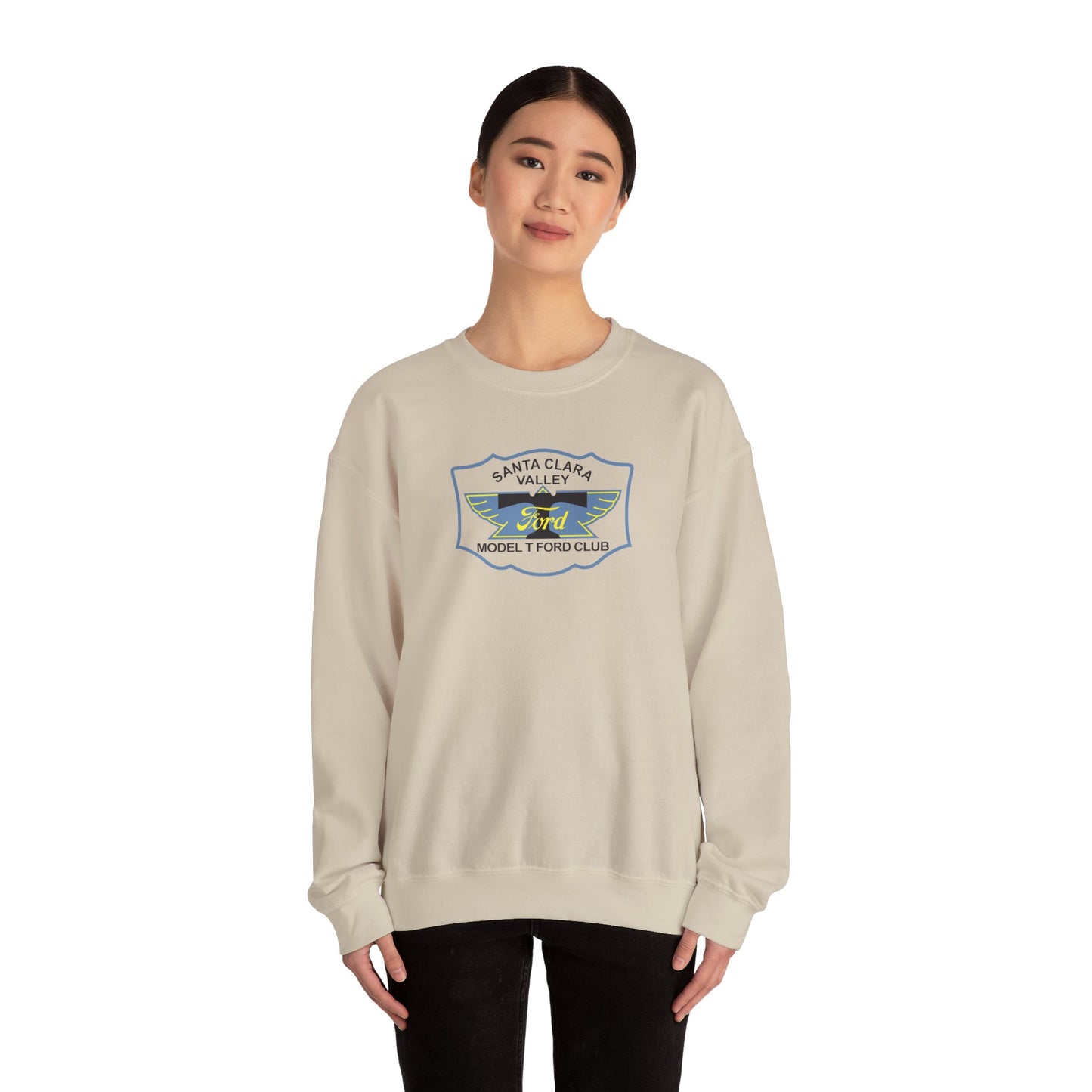 Santa Clara Valley Model T Ford Club (front and back print) Unisex Heavy Blend™ Crewneck Sweatshirt