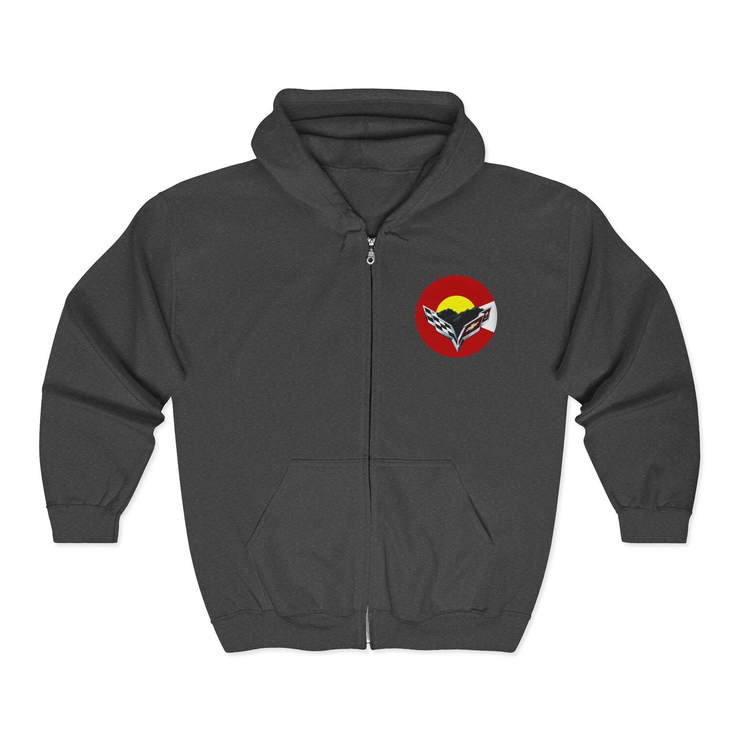 Central Colorado Corvette Club Zip Hoodie — Front and Back Logos