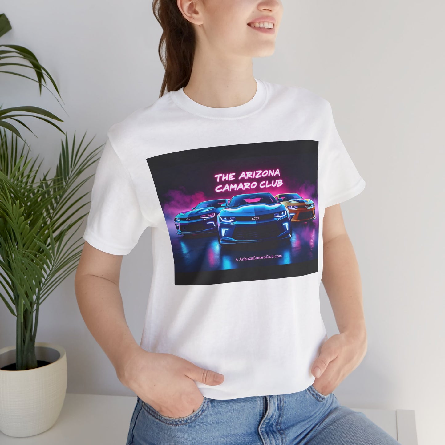 Arizona Camaro Club T-Shirt – Neon Retro Muscle Car Tee