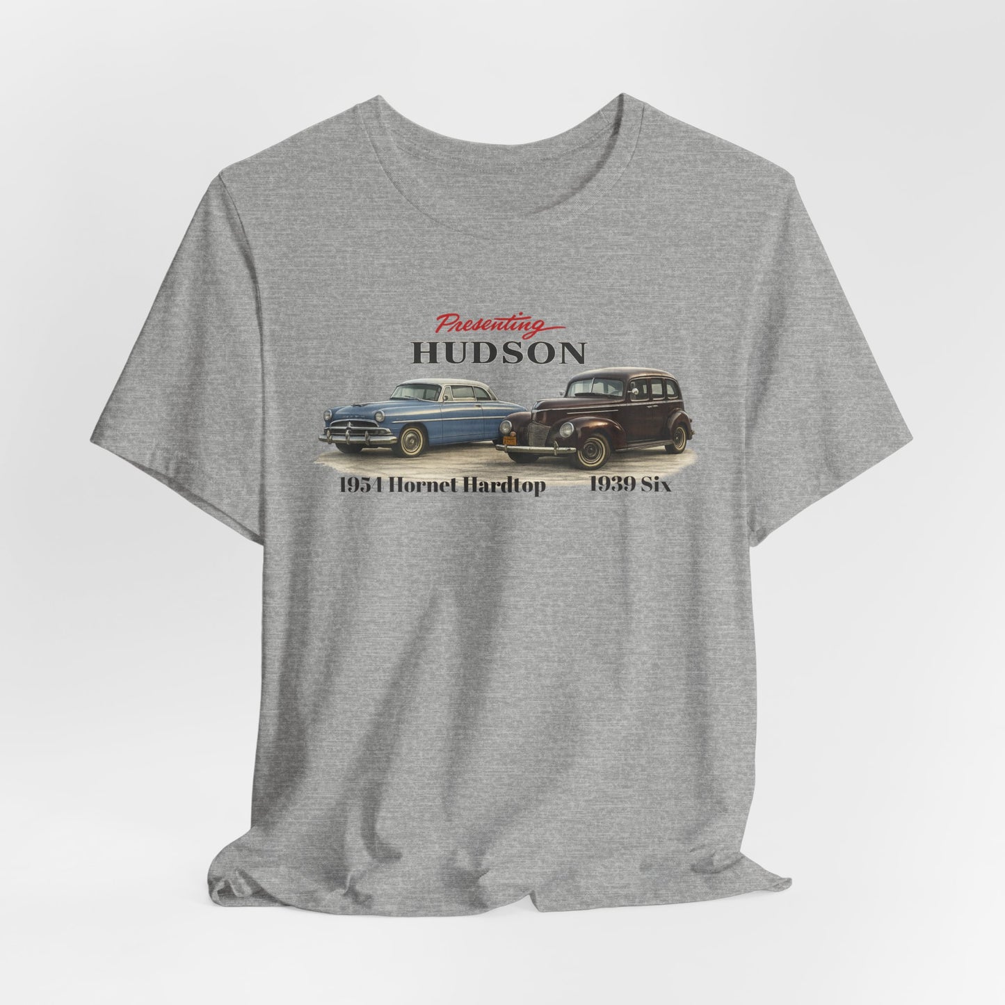 1954 Hudson Hornet Hardtop and 1939 Hudson Six T-Shirt — Classic Car Tee