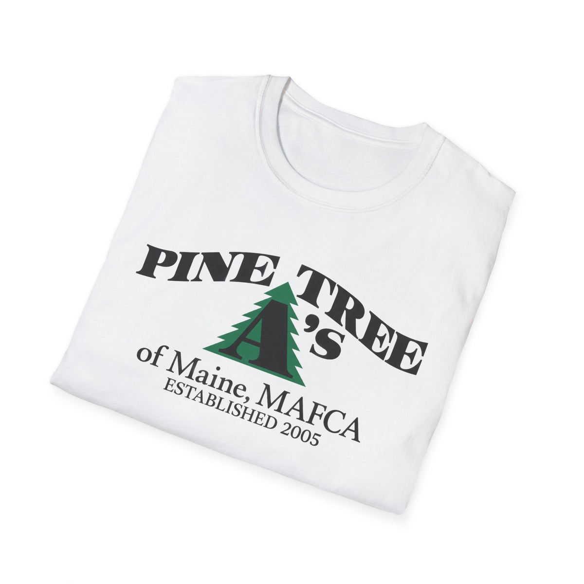 Pine Tree A's of Maine, MAFCA T-Shirt — Unisex Softstyle T-Shirt