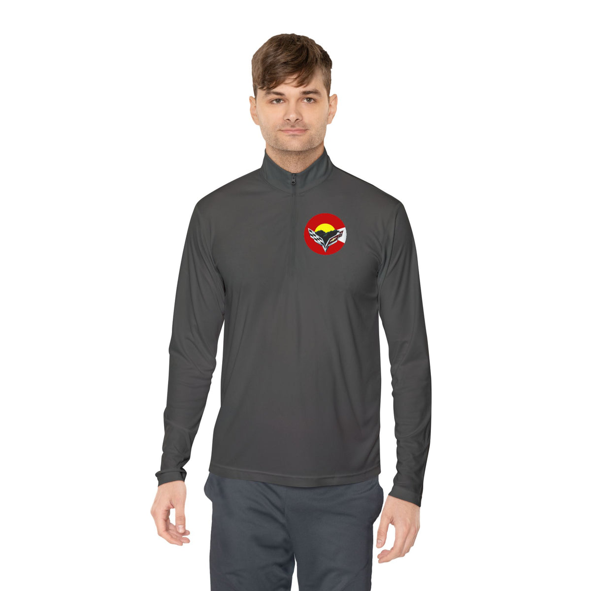 Central Colorado Corvette Club Quarter-Zip Pullover — Printed Direct to Film Logos on Front and Back
